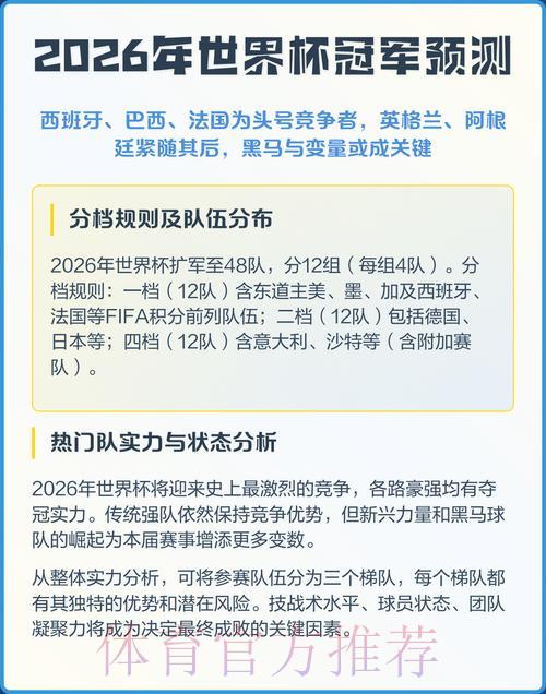 2026年世界杯赛事预测权威平台